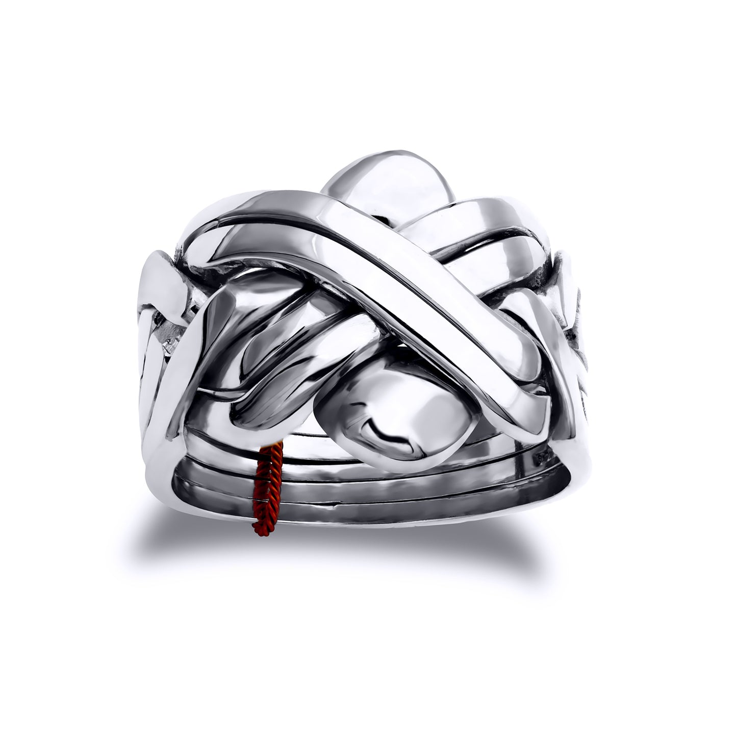 Mens Solid 925 Sterling Silver  6 Piece Puzzle Ring - ARN208