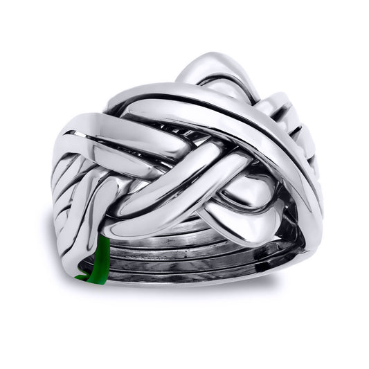 Mens Solid 925 Sterling Silver  8 Piece Puzzle Ring - ARN209