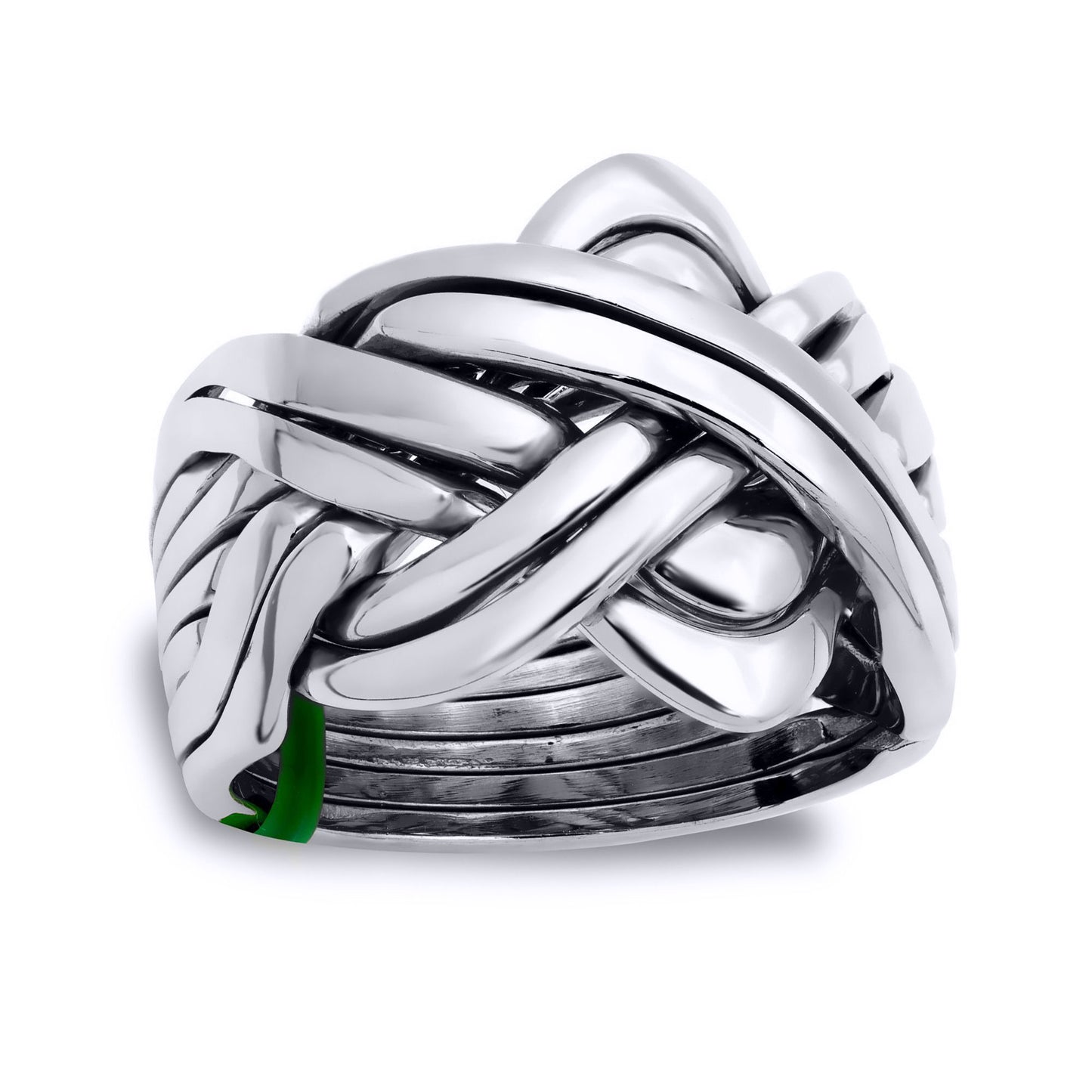 Mens Solid 925 Sterling Silver  8 Piece Puzzle Ring - ARN209