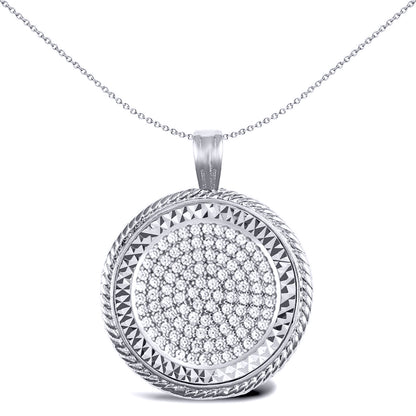 925 Silver  Rope Edge Full Sovereign Coin Mount Pendant CZ Disc - ASP001-F