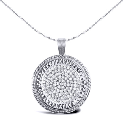 925 Silver  Rope Edge Half Sovereign Coin Mount Pendant CZ Disc - ASP001-H