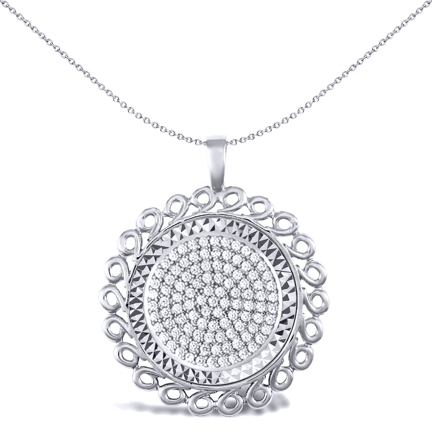 925 Silver  Loop Spiral Full Sovereign Coin Mount Pendant CZ Disc - ASP002-F