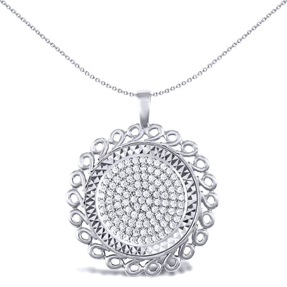 925 Silver  Loop Spiral Full Sovereign Coin Mount Pendant CZ Disc - ASP002-F