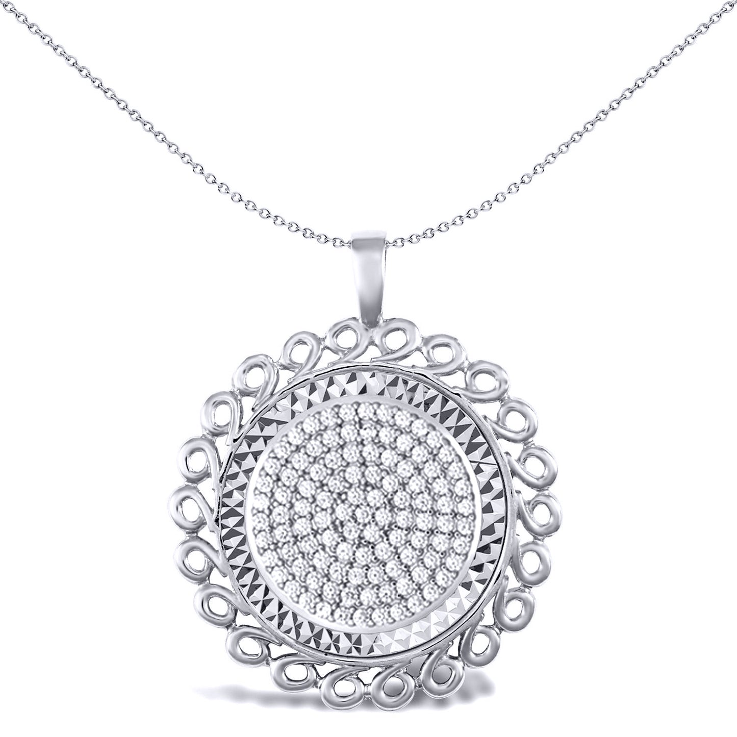 925 Silver  Loop Spiral Full Sovereign Coin Mount Pendant CZ Disc - ASP002-F