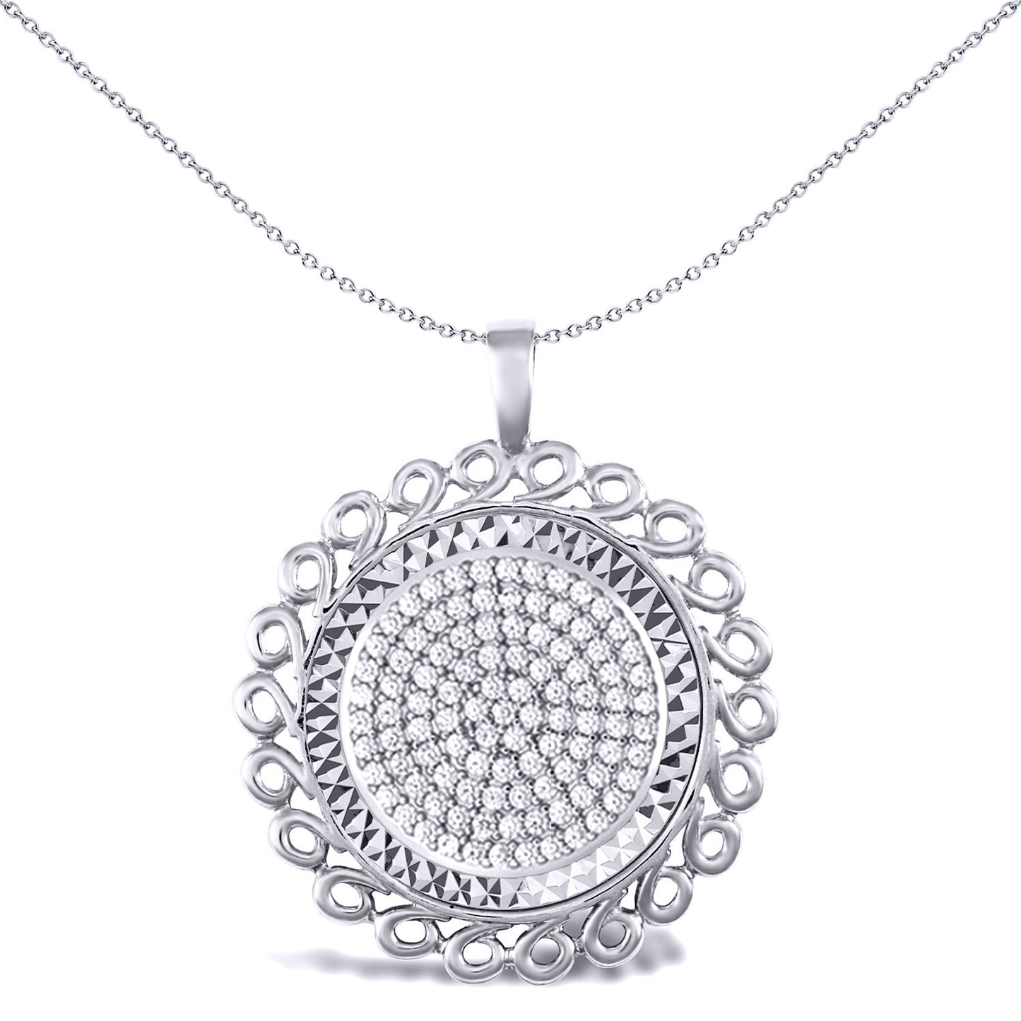 925 Silver  Loop Spiral Full Sovereign Coin Mount Pendant CZ Disc - ASP002-F