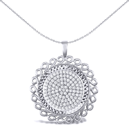 925 Silver  Loop Spiral Full Sovereign Coin Mount Pendant CZ Disc - ASP002-F