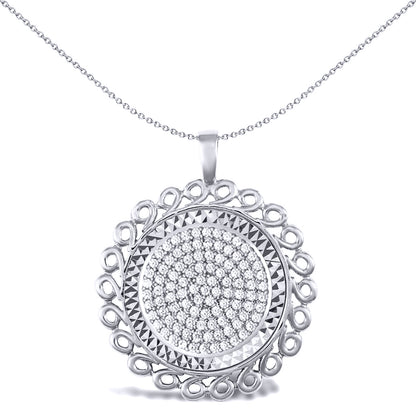 925 Silver  Loop Spiral Full Sovereign Coin Mount Pendant CZ Disc - ASP002-F