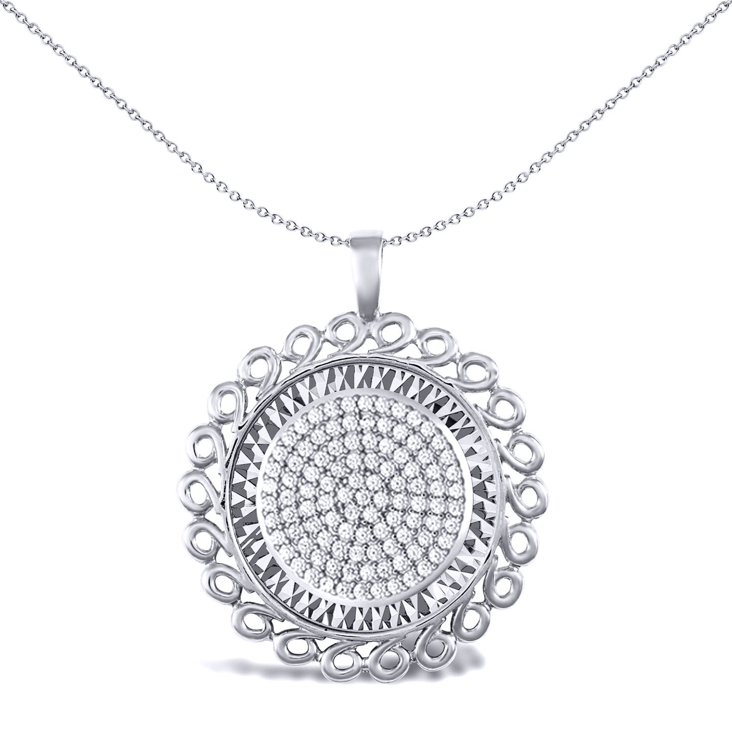 925 Silver  Loop Spiral Half Sovereign Coin Mount Pendant CZ Disc - ASP002-H