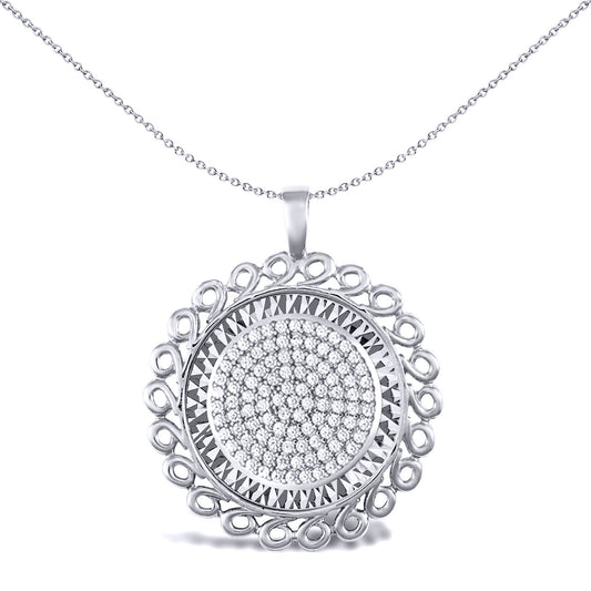 925 Silver  Loop Spiral Half Sovereign Coin Mount Pendant CZ Disc - ASP002-H
