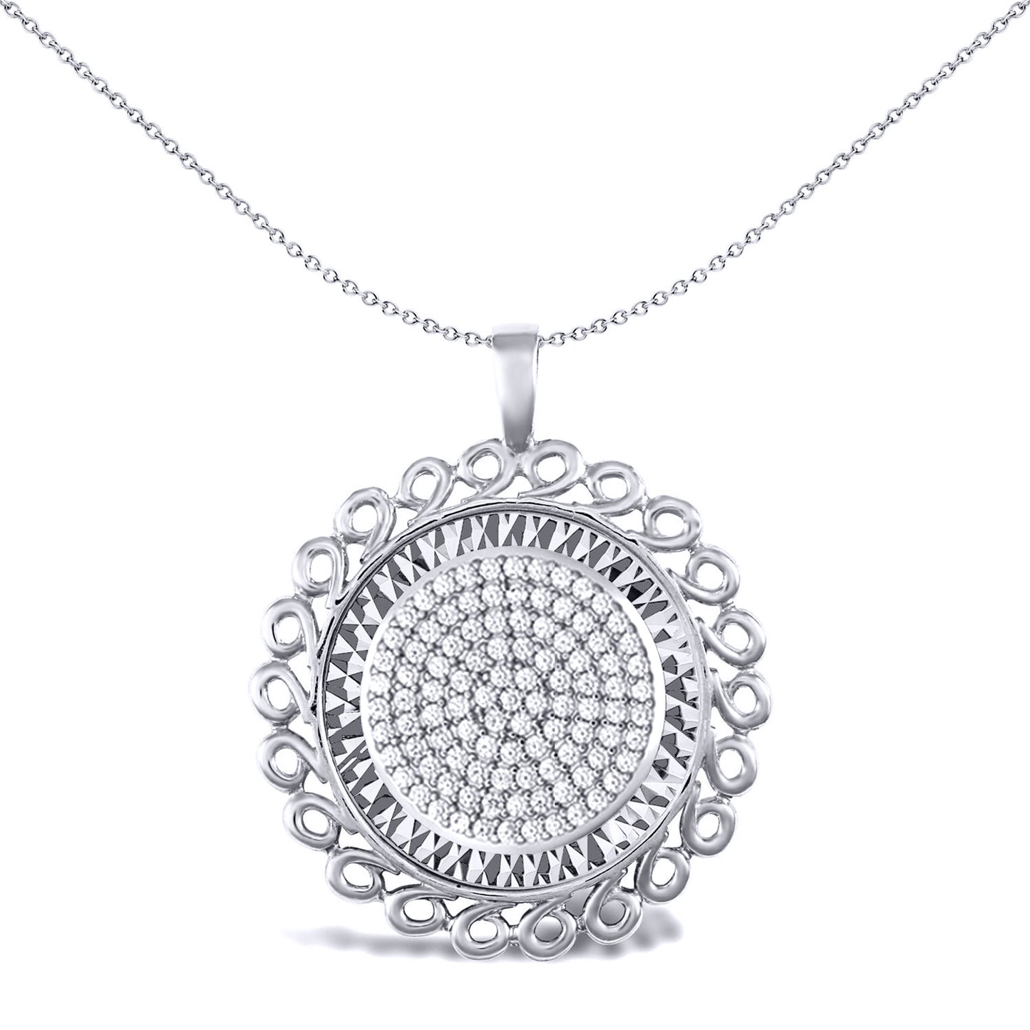 925 Silver  Loop Spiral Half Sovereign Coin Mount Pendant CZ Disc - ASP002-H