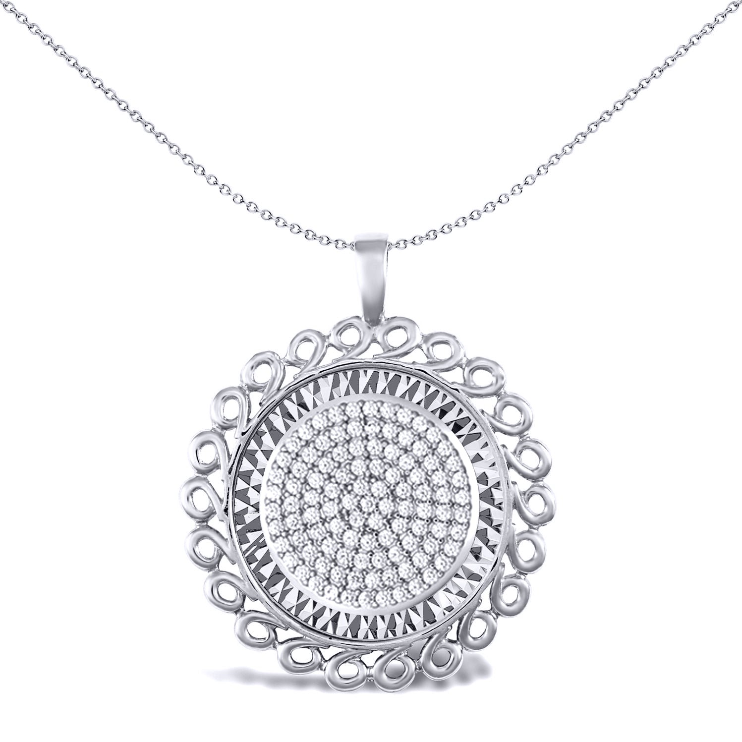 925 Silver  Loop Spiral Half Sovereign Coin Mount Pendant CZ Disc - ASP002-H