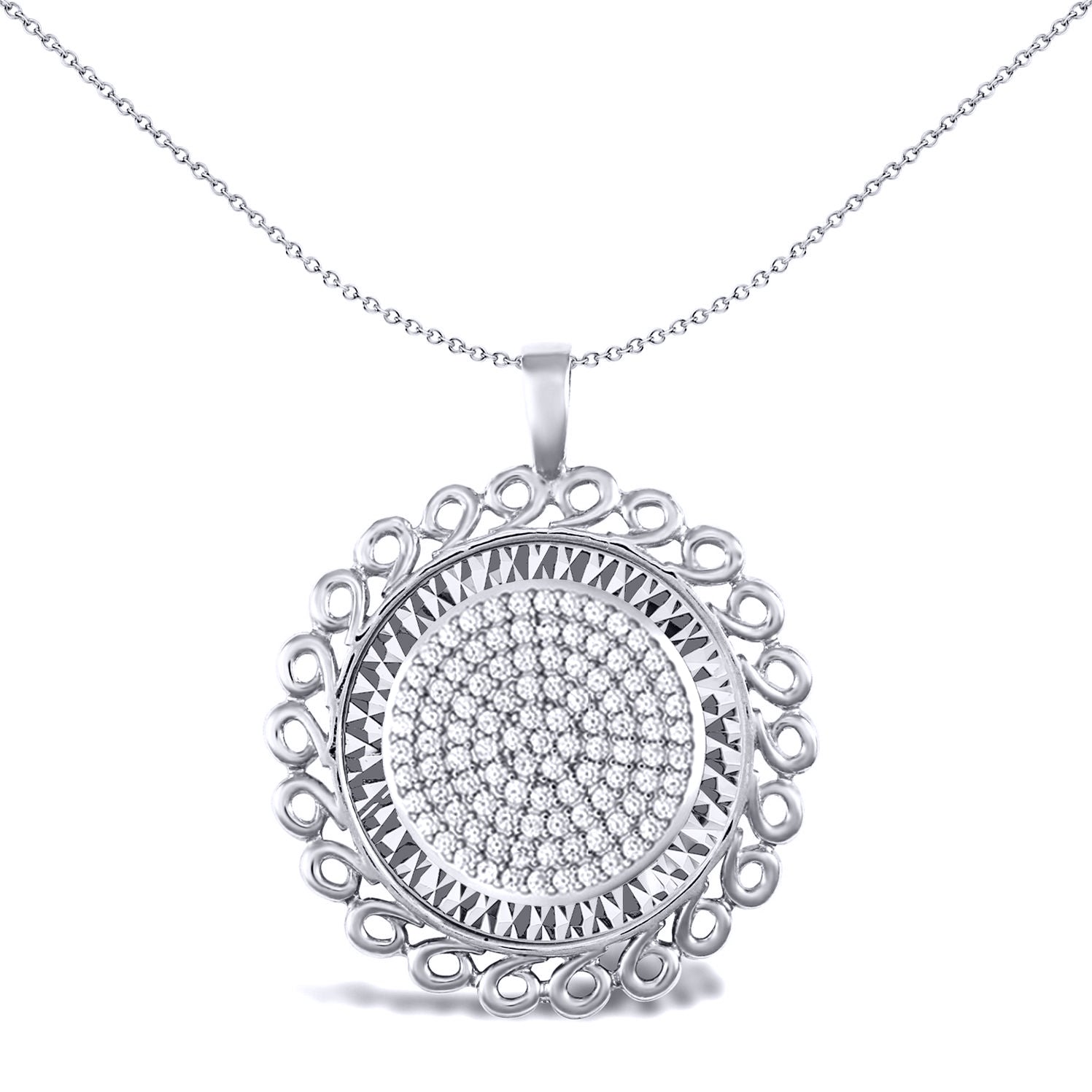 925 Silver  Loop Spiral Half Sovereign Coin Mount Pendant CZ Disc - ASP002-H