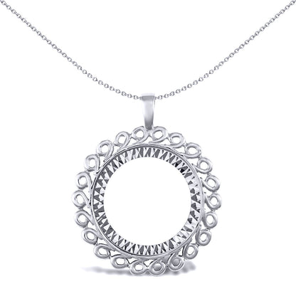 925 Silver  Loop Spiral Half Sovereign Coin Mount Pendant - ASP002-H