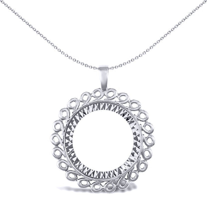 925 Silver  Loop Spiral Half Sovereign Coin Mount Pendant - ASP002-H