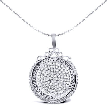 Silver  Rope Scroll Top Full Sovereign Coin Mount Pendant CZ Disc - ASP003-F
