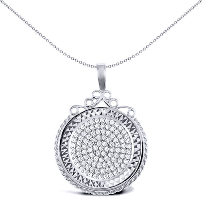 Silver  Rope Scroll Top Full Sovereign Coin Mount Pendant CZ Disc - ASP003-F