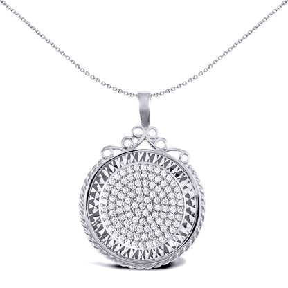 Silver  Rope Scroll Top Half Sovereign Coin Mount Pendant CZ Disc - ASP003-H
