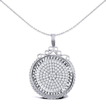 Silver  Rope Scroll Top Half Sovereign Coin Mount Pendant CZ Disc - ASP003-H