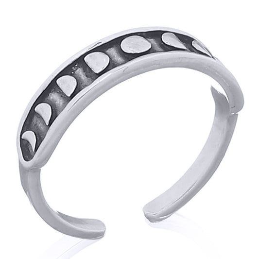 Silver  Moon Phases Lunar Toe Ring - ATR003