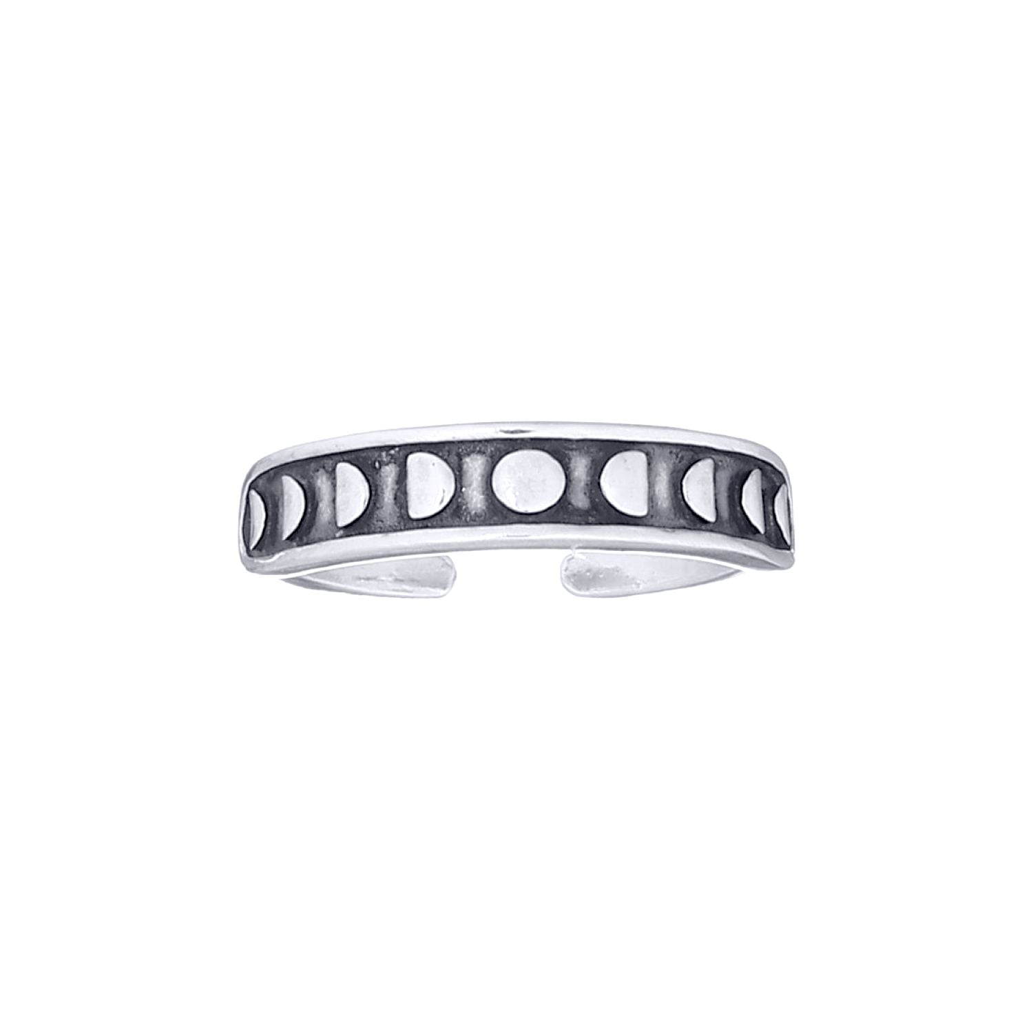 Silver  Moon Phases Lunar Toe Ring - ATR003