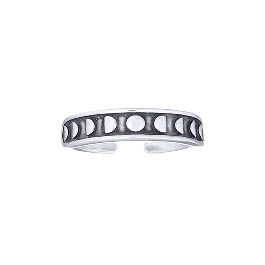 Silver  Moon Phases Lunar Toe Ring - ATR003