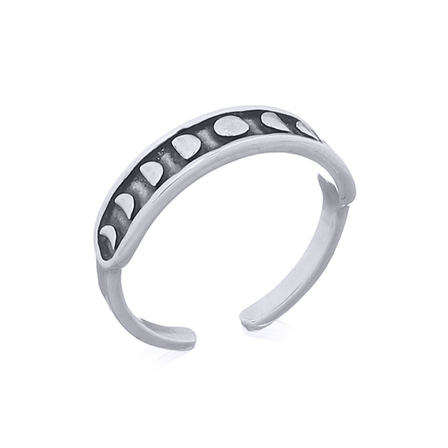 Silver  Moon Phases Lunar Toe Ring - ATR003