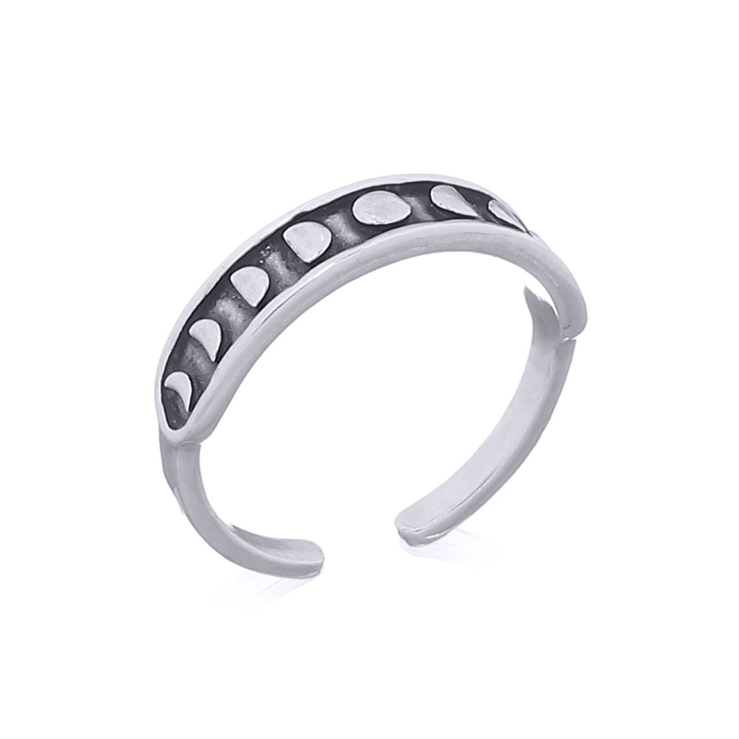 Silver  Moon Phases Lunar Toe Ring - ATR003