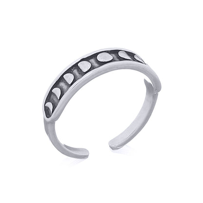Silver  Moon Phases Lunar Toe Ring - ATR003