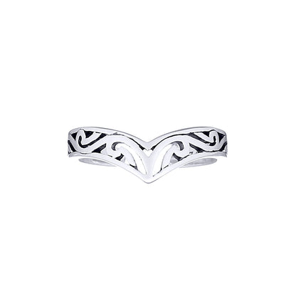 Silver  Horus Filigree Scroll Toe Ring - ATR006