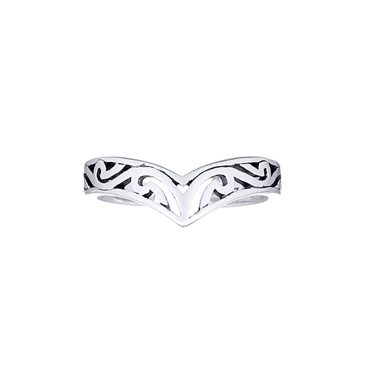 Silver  Horus Filigree Scroll Toe Ring - ATR006