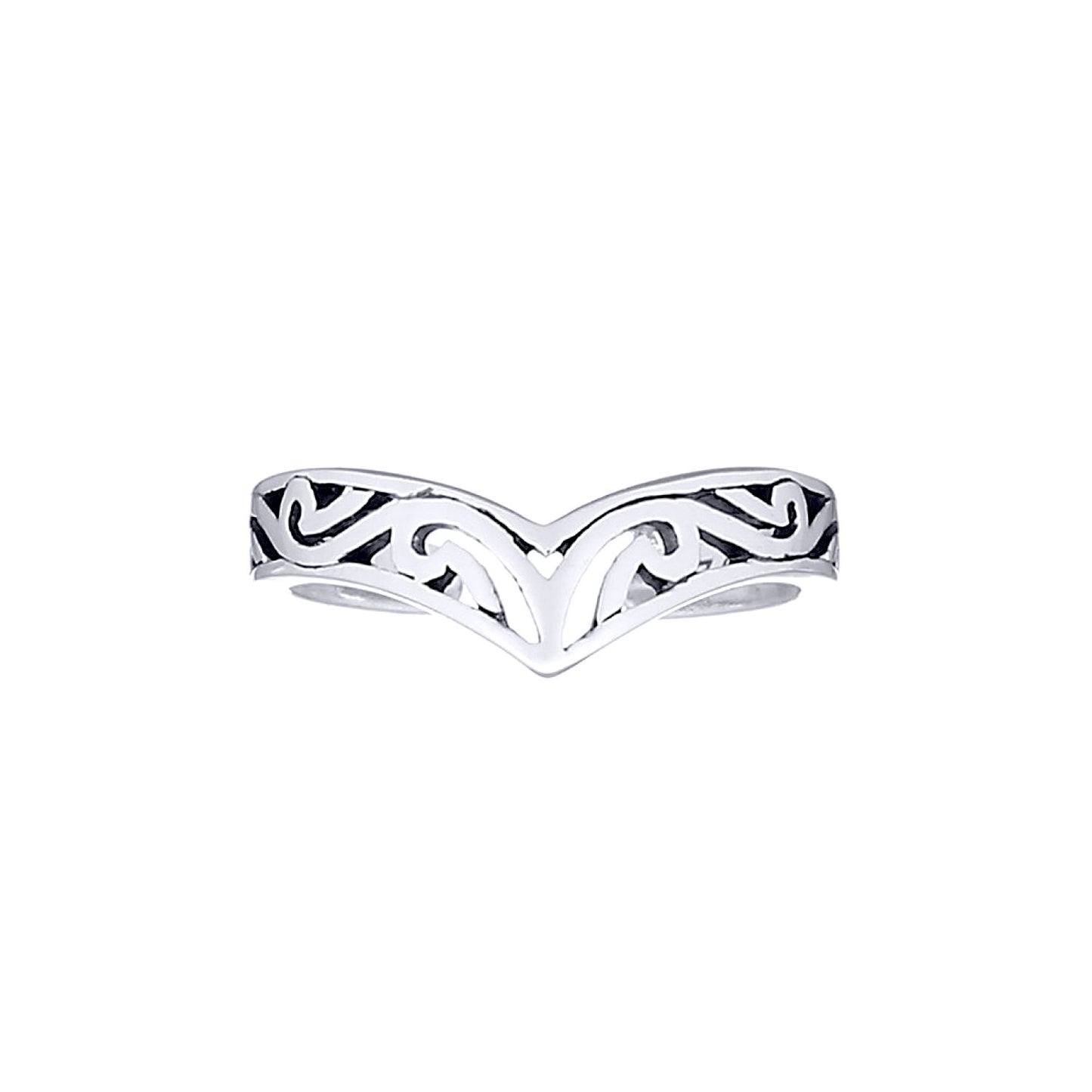 Silver  Horus Filigree Scroll Toe Ring - ATR006