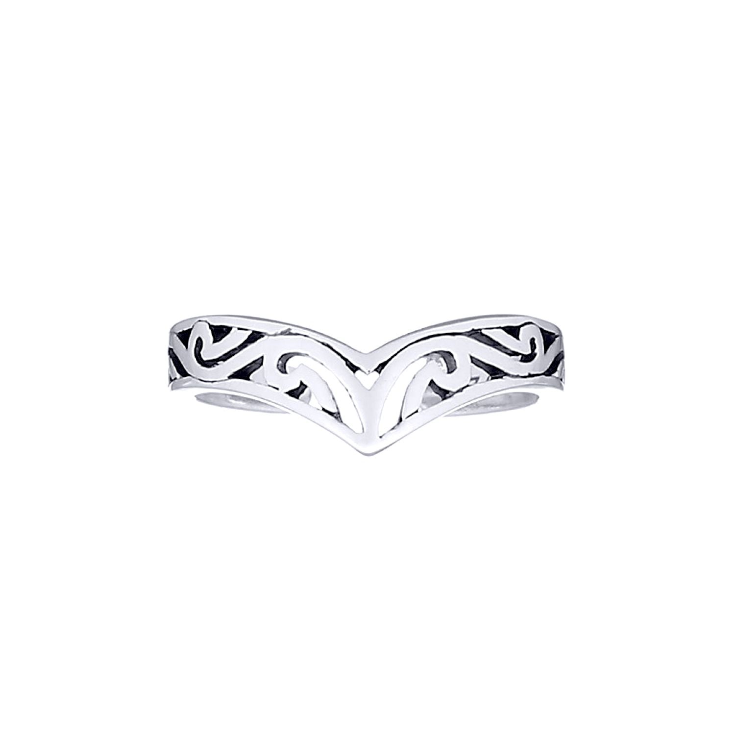 Silver  Horus Filigree Scroll Toe Ring - ATR006
