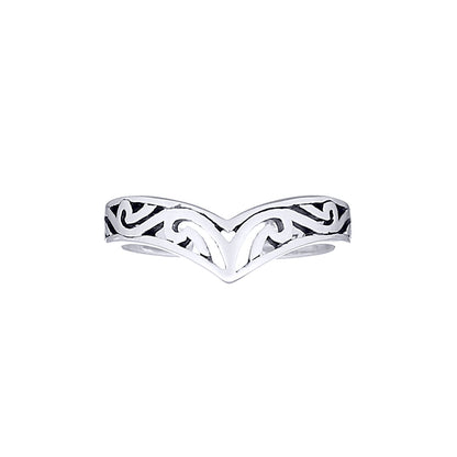 Silver  Horus Filigree Scroll Toe Ring - ATR006