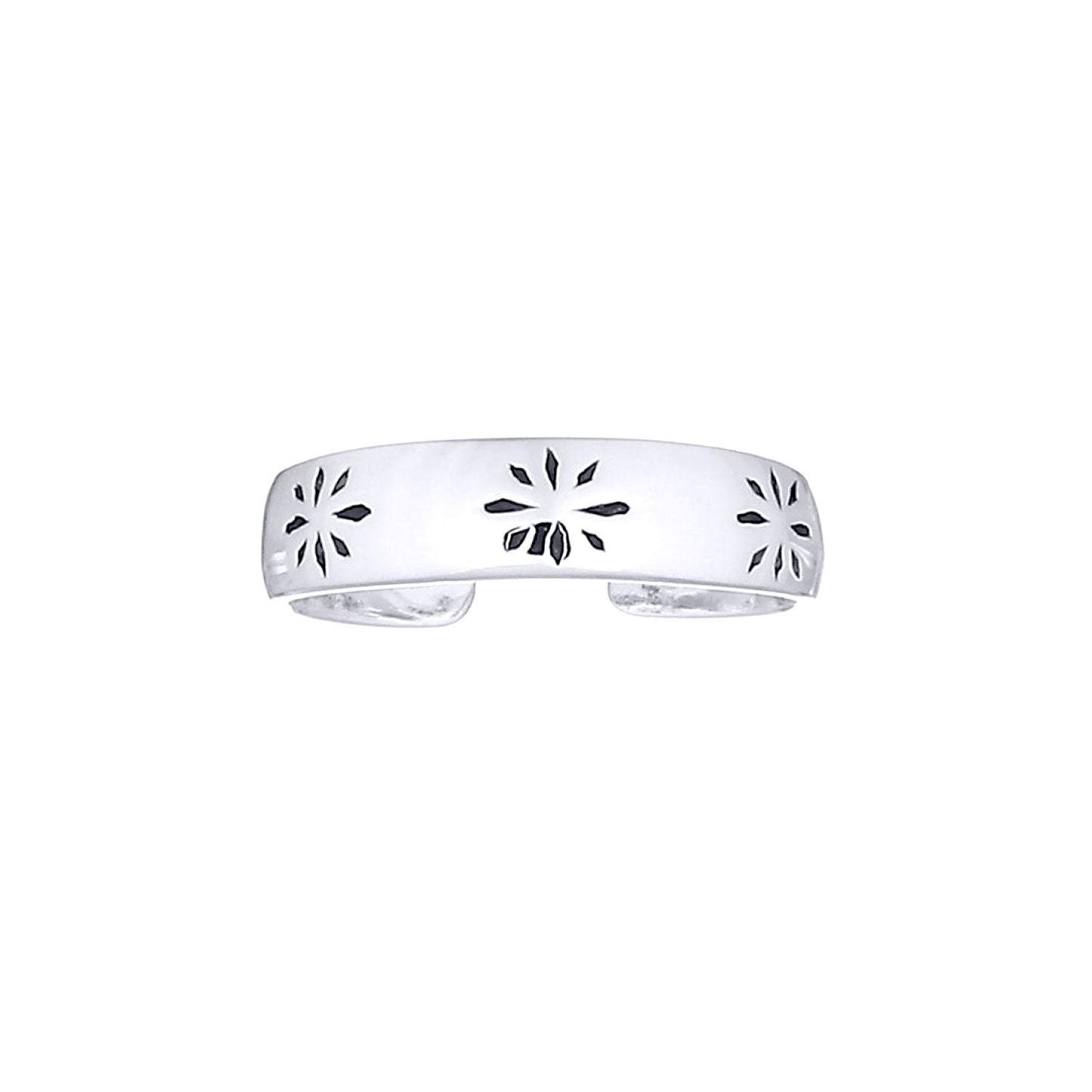 Silver  Flower Petals Toe Ring - ATR008