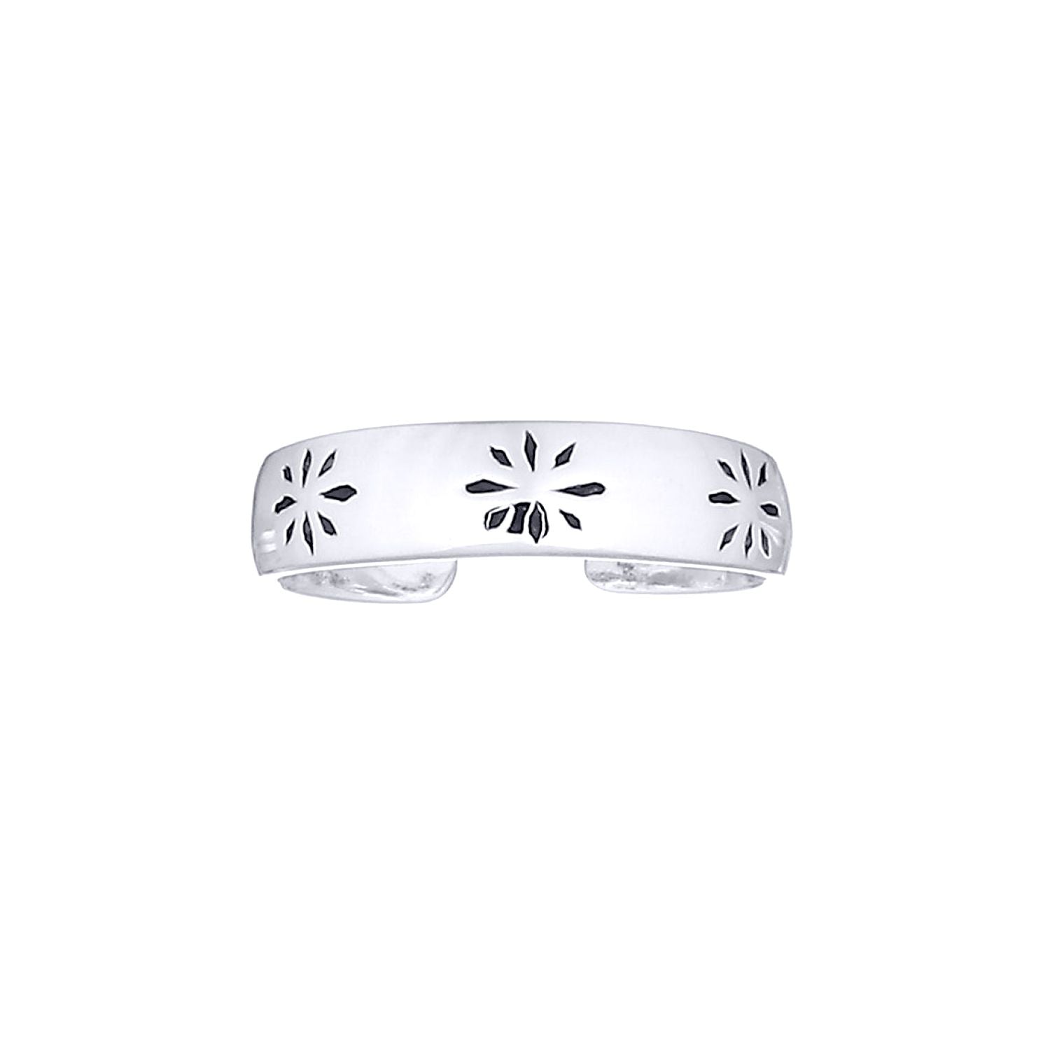Silver  Flower Petals Toe Ring - ATR008