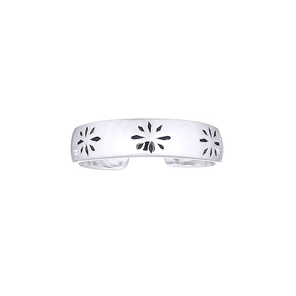 Silver  Flower Petals Toe Ring - ATR008