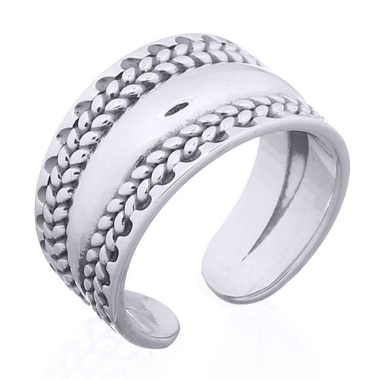 Silver  Wheat Olive Branch Toe Ring - ATR009