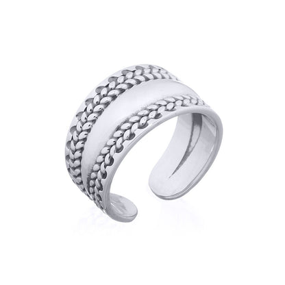 Silver  Wheat Olive Branch Toe Ring - ATR009