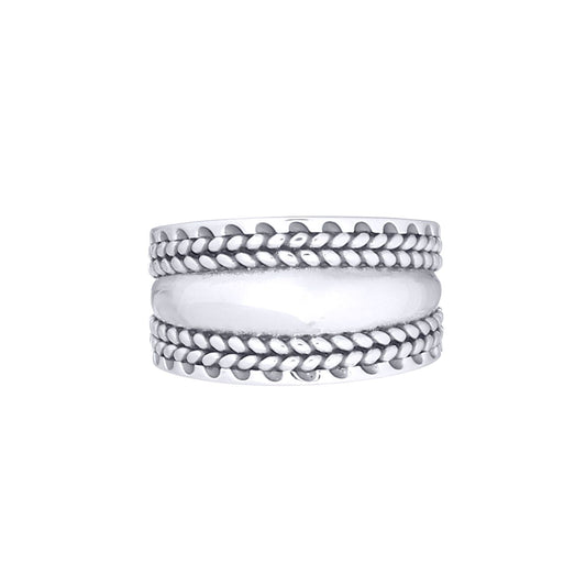 Silver  Wheat Olive Branch Toe Ring - ATR009