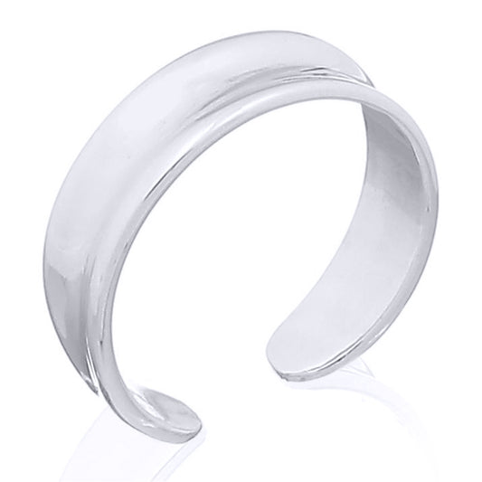 Silver  Concaved Toe Ring - ATR010