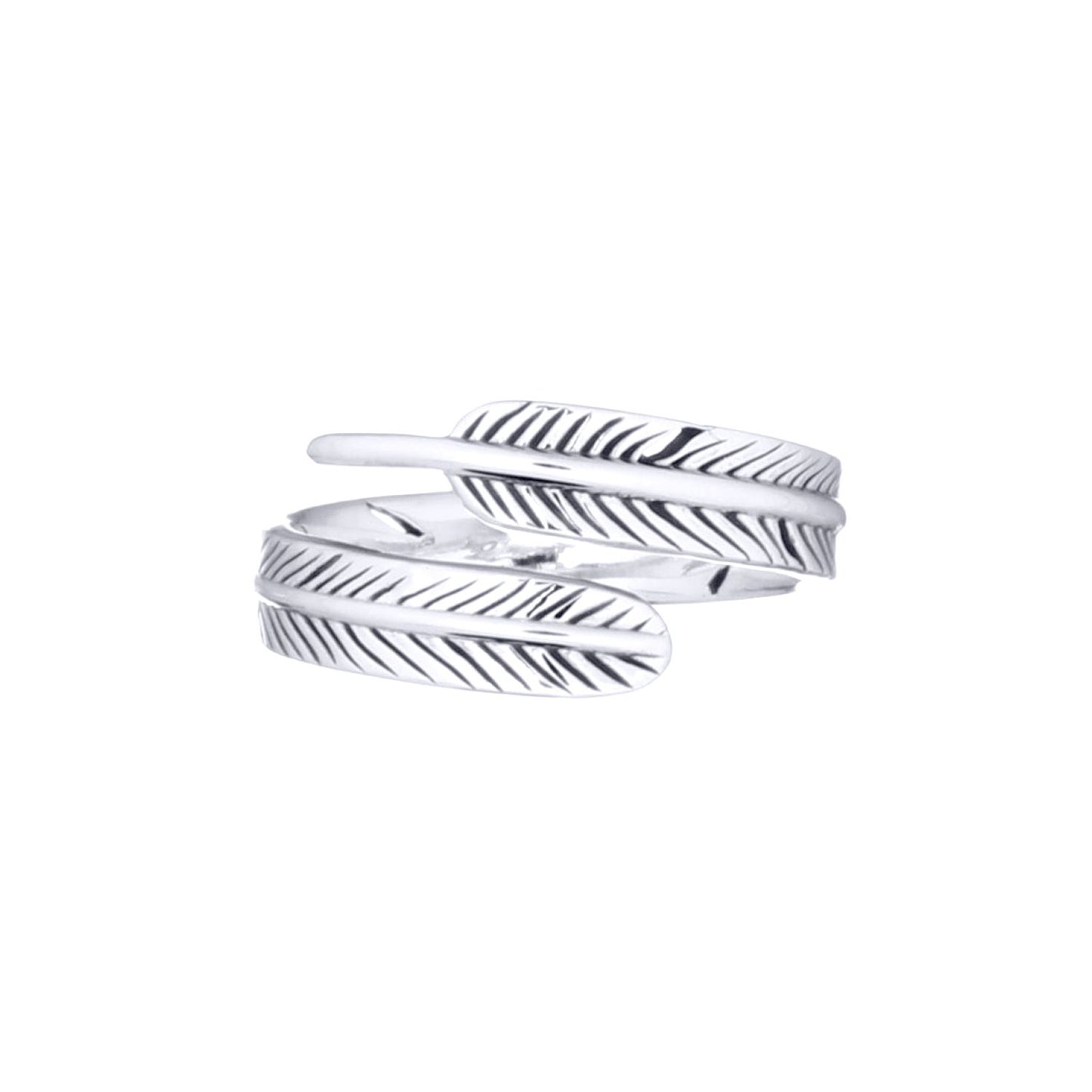 Silver  Lucky Feather Toe Ring - ATR012