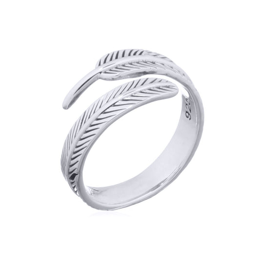 Silver  Lucky Feather Toe Ring - ATR012