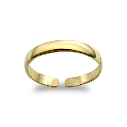 Ladies Gold-Plated Sterling Silver D-Shape Band 2.5mm Toe Ring - ATR017-GP