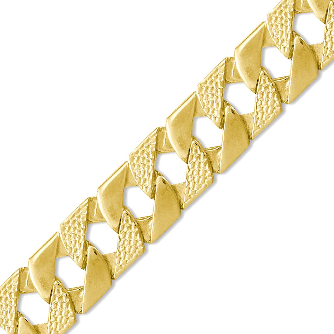 Mens Flash-plated Brass  Lizard Curb 23mm Bracelet 9 inch - BBB274