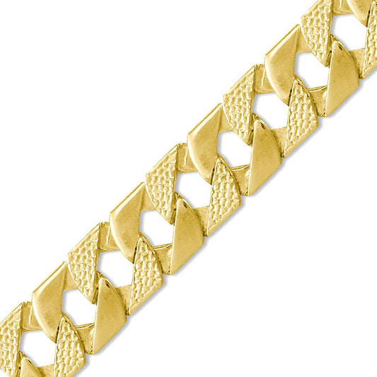 Mens Flash-plated Brass  Lizard Curb 23mm Bracelet 9 inch - BBB274