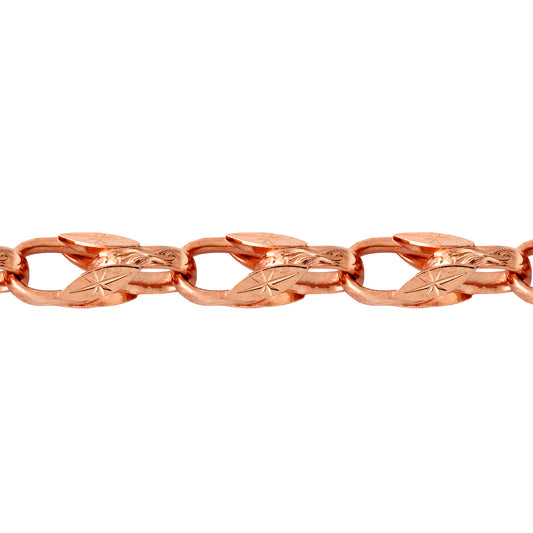 Rose Coloured Flash-plated Solid Brass  Tulip 10mm Bracelet 8 inch - BBB362