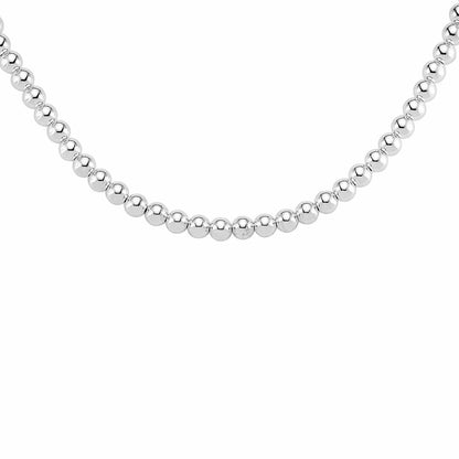 Silver  Polished Ball Bead Bracelet 8mm 18 inch - BC1