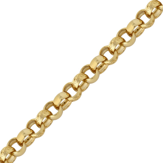 Flash-plated Solid Brass  Patterned & Plain Belcher 9mm Chain - BCN001T
