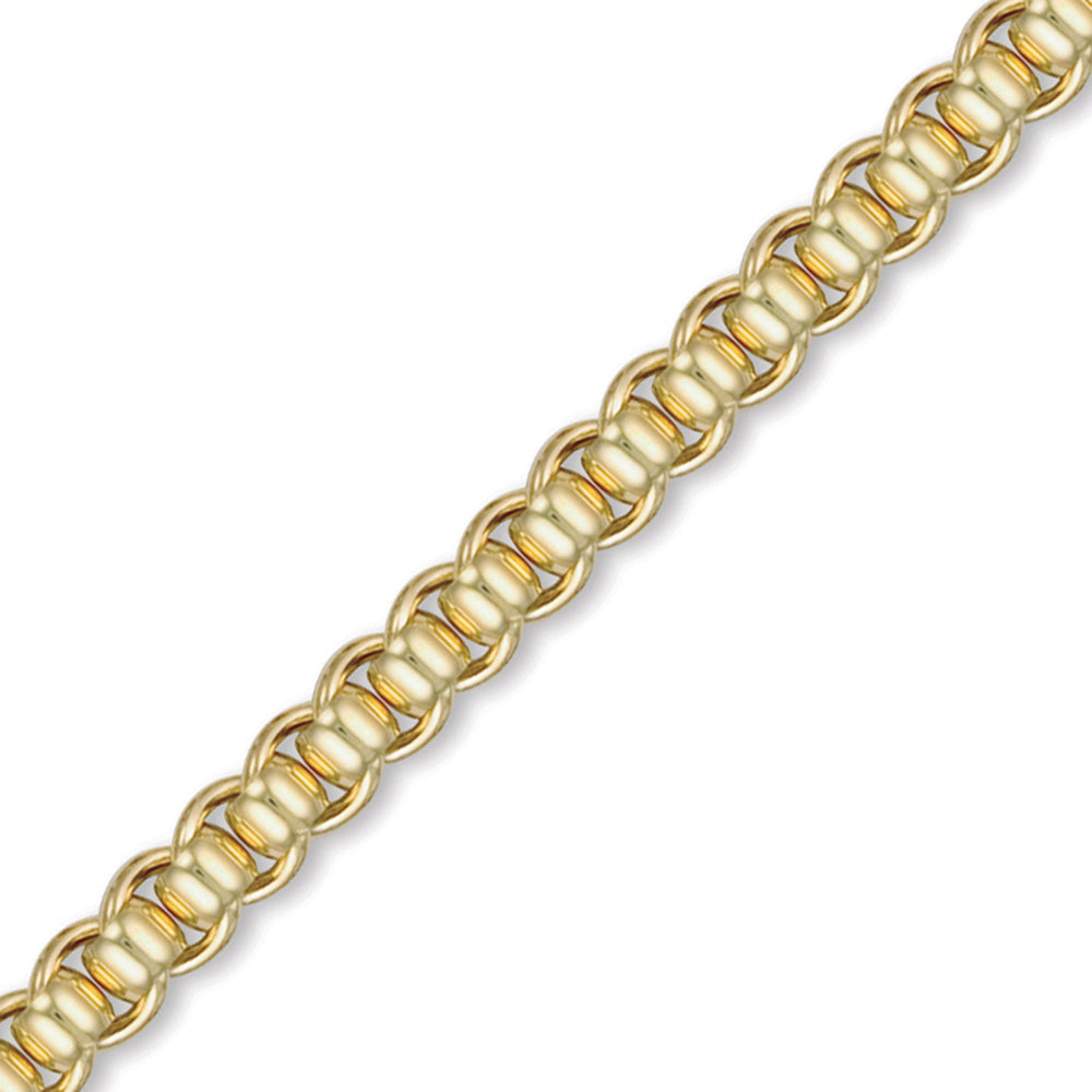 Flash-plated Solid Brass  Roller Ball 8.5mm Bracelet 8.5 inch - BCN015H