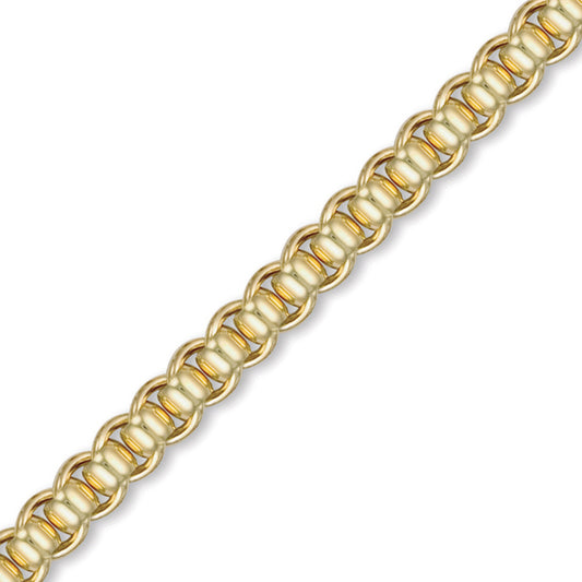 Flash-plated Solid Brass  Roller Ball 8.5mm Bracelet 8.5 inch - BCN015H